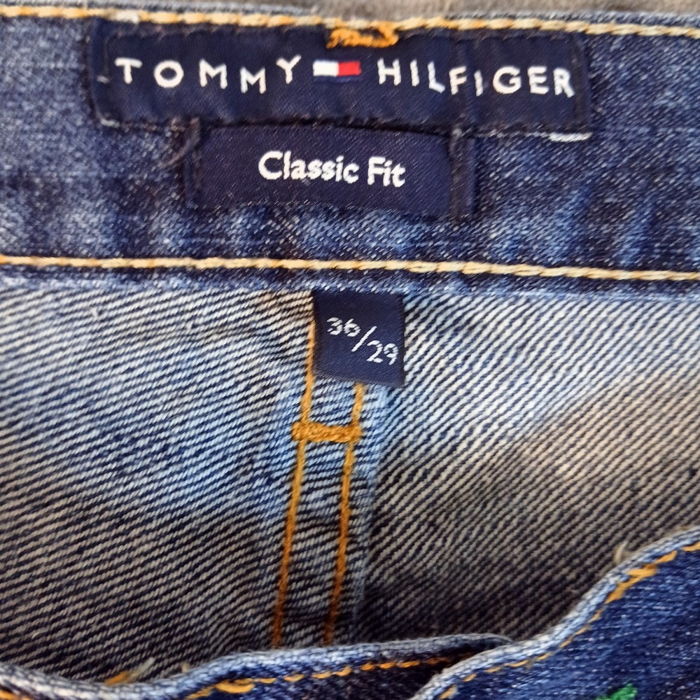 Tommy Hilfiger Jeans Mens 37x29 Blue Classic Fit Straight Leg Denim Pants - Picture 9 of 11